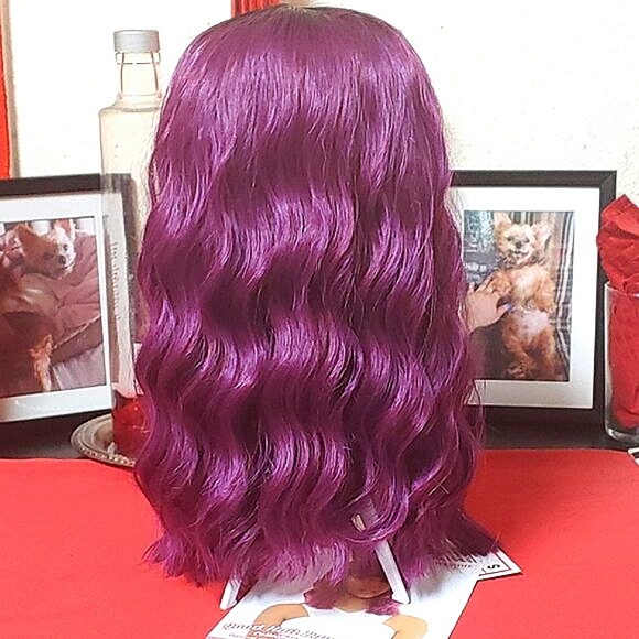 Good Hair Day: Ocean Wave Bob Wig with Bangs (Color Available: OM/M. Purple) - Picture 6 of 12